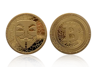 Cryptocoin geprägte Münze