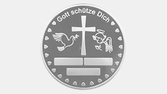 Taufmünze mit Gravurfelder
